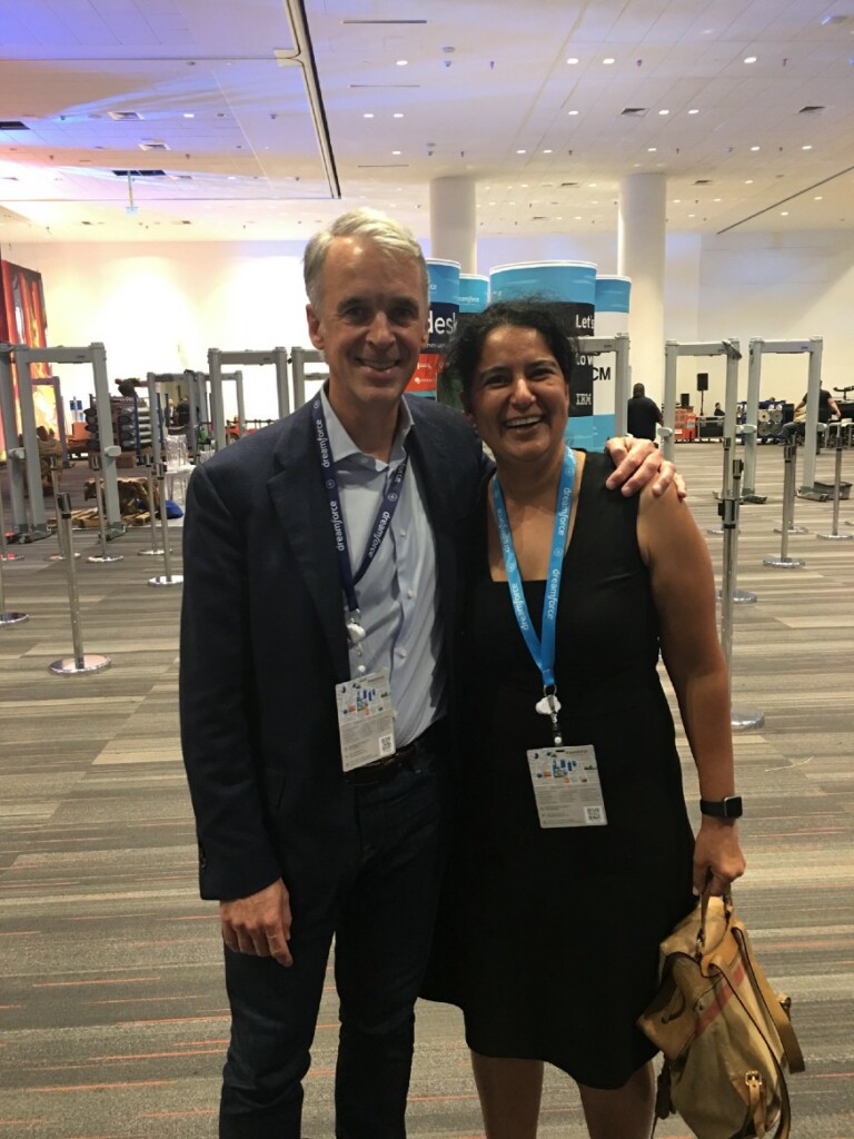 Benafsha Irani pictured with Parker Harris at a recent Dreamforce event.